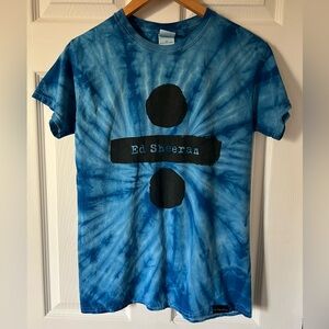 2/$25 Ed Sheeran Divide Concert Band Tye Dye Blue Tee Tshirt